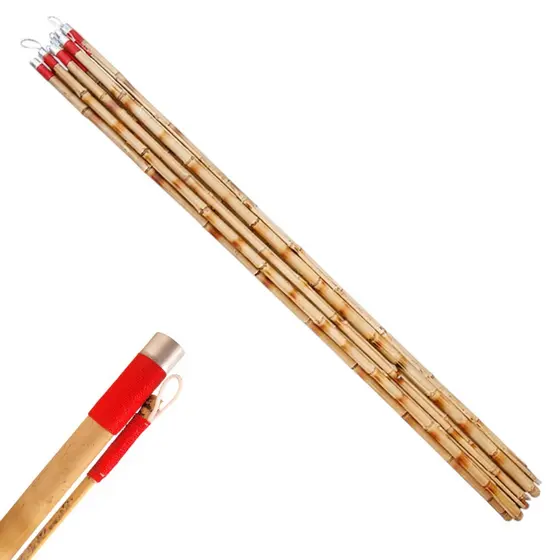 Kit 12 Varas de Pesca Ponta Grossa Bambu Raiz 2,00m Bi-Partida Tratada