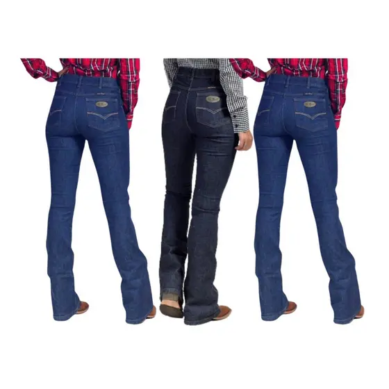 Kit com 3 Calças Jeans Feminina Estilo Country Ref: 1228