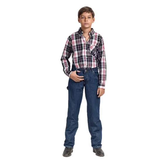 Calça Jeans Infantil Estilo Country Carpinteiro Dia a Dia Jovem Confortável e Resistente