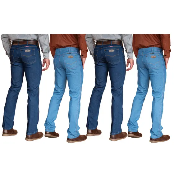 Kit com 4 Calças Jeans Masculina Rodeio Country Resistente Cavaleiros Ref: 044