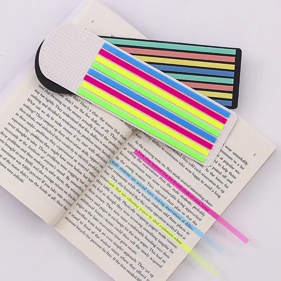 Fita Marca Texto Adesiva Colorido Para Marca Páginas Anotações