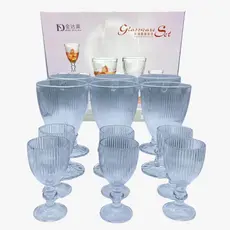 Jogo de Taças Vidro 6 Taças 300 ml  6 Taças 70 ml - Taça Vinho Licor
