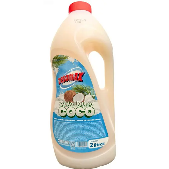 Lava Roupas Líquido 2L Coco Dínamo Desomax Sabão Bebê Recém Nascido