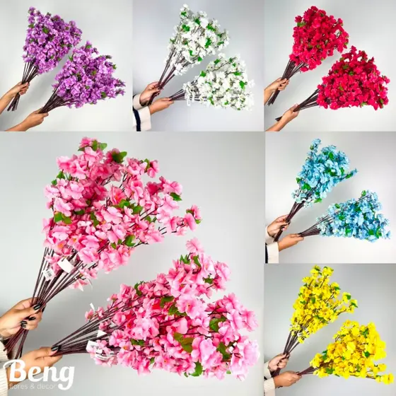 10 a 40 Haste De Flores De Cerejeira Artificial, Flor Pessegueiro, Estilo oriental Decoração 65CM -A-504