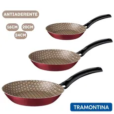 Frigideira Antiaderente 16 20 e 24 Cm Turim Tramontina Starflon Max Textura Paris