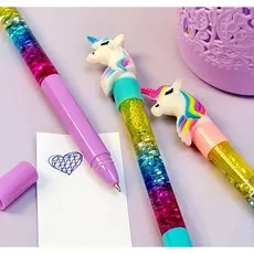 Caneta de Unicórnio com Água e Glitter 0.5 mm