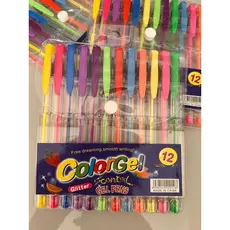 Caneta Gel Colorgel Glitter Canetinhas Frutas Perfumadas Kit Escolar
