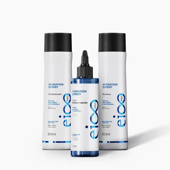 Kit Shampoo e Condicionador + Máscara Liquida Hydration Expert - Eico Pro 3 Produtos