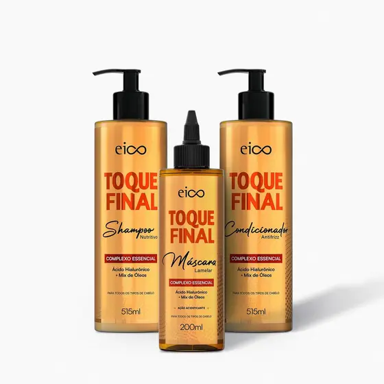 Kit Shampoo e Condicionador + Máscara Líquida Toque Final Eico 3 Produtos