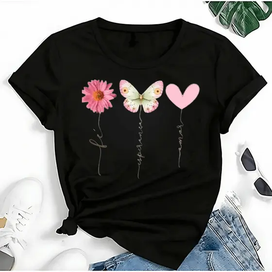 Camisa Feminina Básica  Camiseta T-shirt Flexível Leve Casual Para Treino Corrida Academia