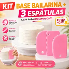 Espátula Confeitaria e Bailarina de Bolo Giratoria Kit Confeiteiro