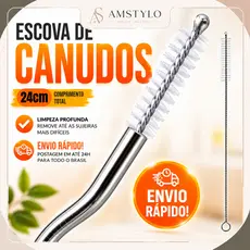 Escova de Canudo Reutilizável Flexível Limpeza Inox Ecológico