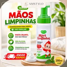Higienizador Mãos Limpinhas Infantil Menina e Menino 200ml Criança Tudo Limpinho Mãe