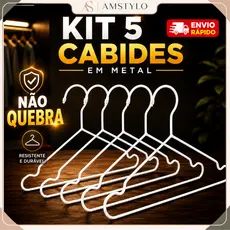 Kit 5 Cabides Para Roupas Camisa Organizador Guarda Roupa Arara