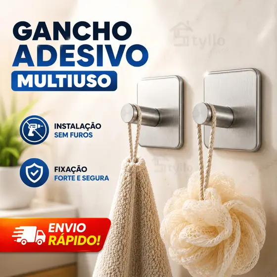 Gancho Inox Cabide De Parede Adesivo 3m Autocolante