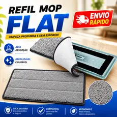 Refil Mop Limpeza de Piso Banheiro Cozinha Flat Multiuso Coisas de Casa