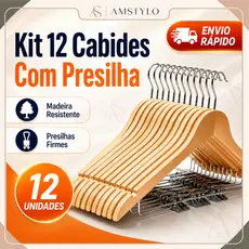 Kit 12 Cabide Organizador de Guarda Roupa Multiuso Prendedor de Roupa