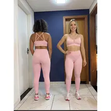 Conjunto Fitness Feminino – Top + Legging Cintura Alta Power Fit PREMIO