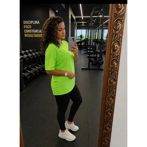 Camiseta Dai Fit Verde Fluorescente Masculina Dry Fit Manga Curta Academia Fitness Treino Leve Respirável