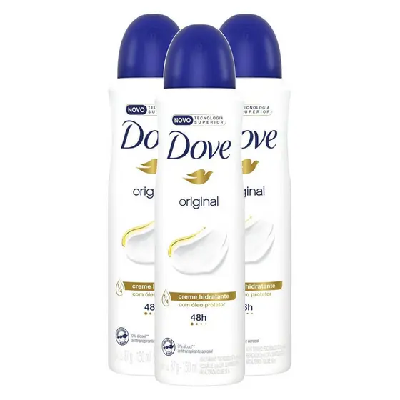 Kit 3 Desodorante Antitranspirante Aerosol Dove Original 150ml