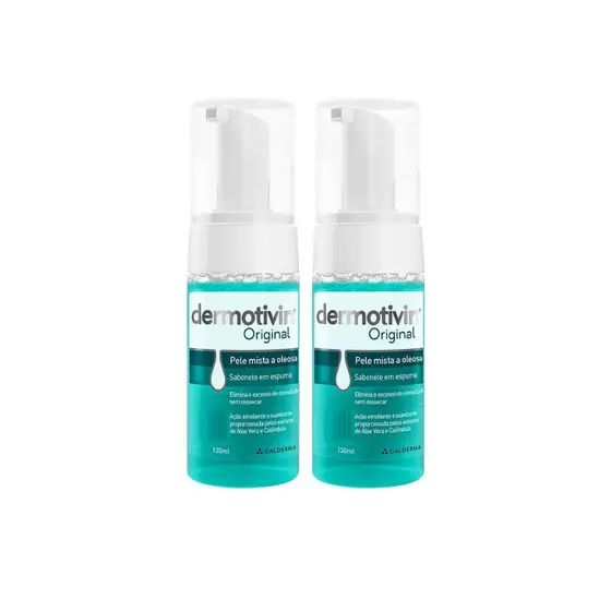 Kit 2 Dermotivin Original Sabonete em Espuma para Pele Mista ou Oleosa 130ml