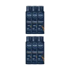 Kit 6 Desodorante Nivea Men Aerossol Deep Amadeirado MaxxTech Antitranspirante 150ml