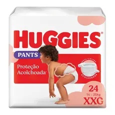 Fralda Huggies Pants Roupinha Proteção Acolchoada Tamanho XXG Pacote Mega 24 Unidades Descartáveis