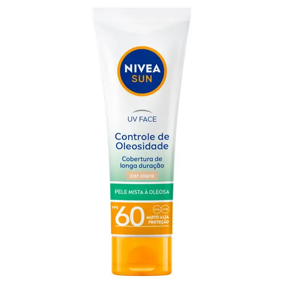 Protetor Solar Nivea Sun UV Face Controle de Oleosidade FPS 60 Cor Clara 50ml