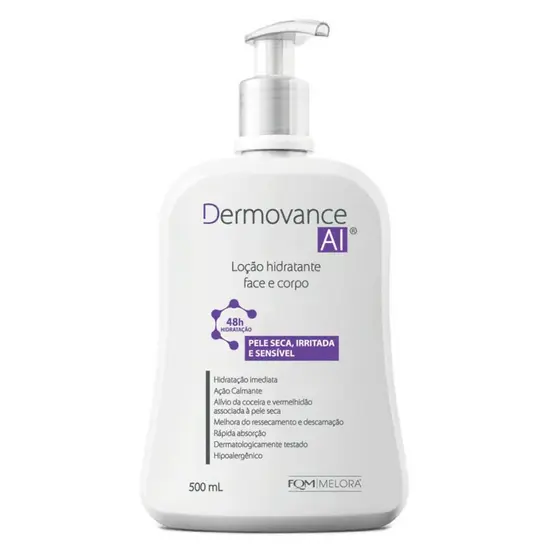 Dermovance AI Loção Hidratante Face e Corpo para Peles Secas, Irritada e Sensível 500ml