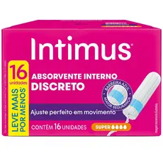 Absorvente Interno Intimus Super 16 Unidades Leva Mais Por Menos