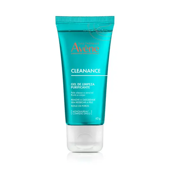 Cleanance Avène Gel de Limpeza Purificante Pele Oleosa e Sensível Corpo e Rosto 60g