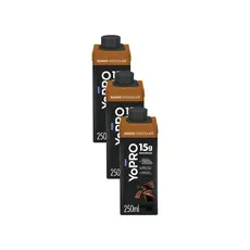 Kit 3 YoPRO Bebida Láctea UHT Chocolate 15g de proteínas 250ml