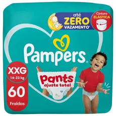 Kit 4 Fralda Pampers Pants Ajuste Total Tamanho XXG com 60 Unidades