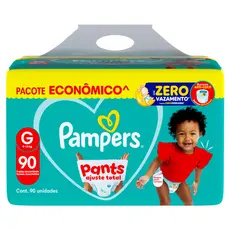 Fralda Pampers Pants Ajuste Total Tamanho G com 90 Unidades Descartáveis Pacote Econômico