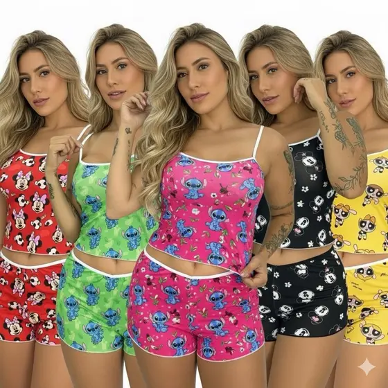 Kit 5 Pijamas Baby Doll
