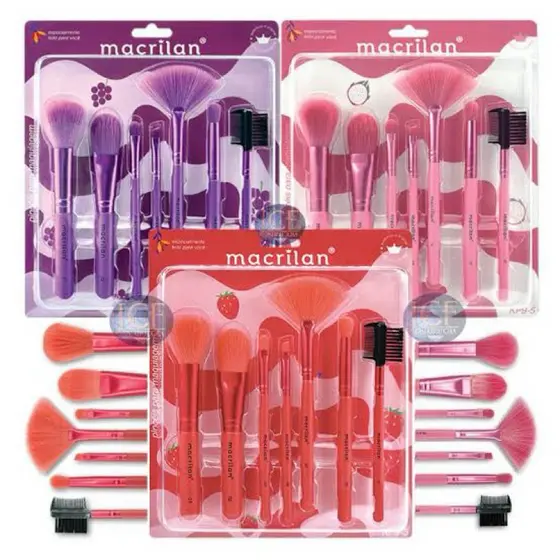Kit KP9-5 com 7 Pincéis para Maquiagem Macrilan