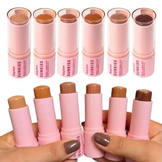 Contorno Cremoso Bronzer Stick Bastão Sunkiss Ruby Rose Linha Rosa Lançamento
