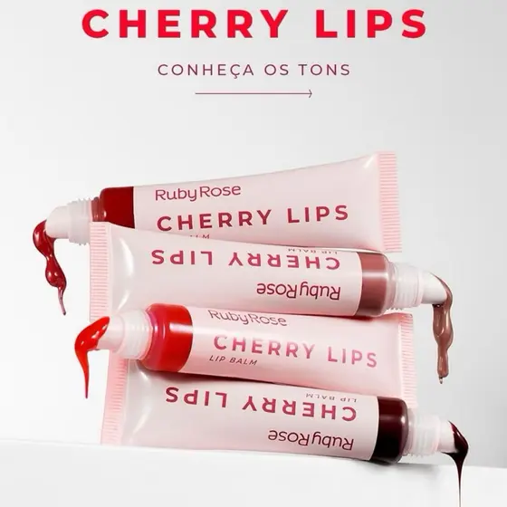 Gloss Balm Labial Cl50 Cl10 Hbl6503-5 Rubyrose Lip Bálsamo / Hidratante / Cherry Lips Linha Rosa