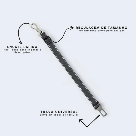 Cinto de segurança pet universal ajustável para cachorro e gato
