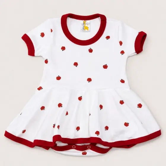 Body Saia Vestido Infantil Feminino Estampa | Roupinha Bebê Menina Algodão Confortável Giralika