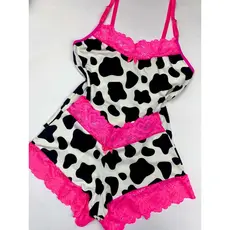 Baby Doll Feminino Estampado Animal Print Fresquinho Microfibra Short Doll Roupa de Dormir