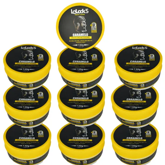 KIT 10 PASTAS CARAMELO FIXADORA 130g LELOOK´S MEN CARE