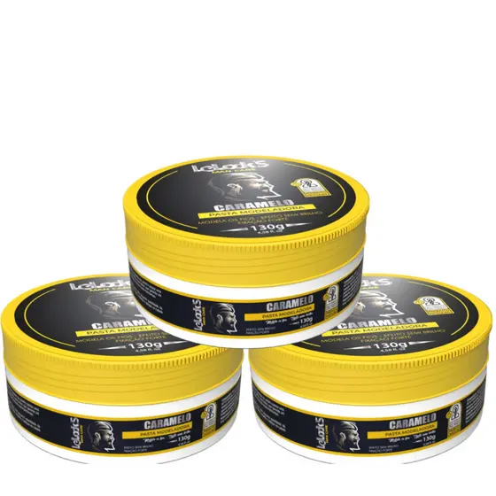 KIT 3 PASTAS FIXADORAS CARAMELO 130G