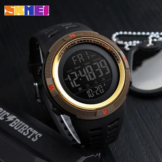 SKMEI Relogio 1251 esportes impermeável masculino lazer digital LED digital multifuncional relógio eletrônico