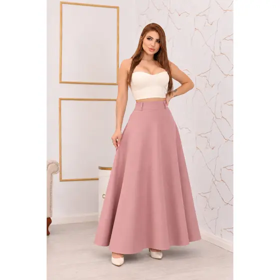 Saia Longa Feminina  Com Zíper e Confortável