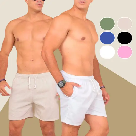 Short Linho Masculino Bermudinha Confortável e Ideal para Treino Passeio e Eventos Varias Cores