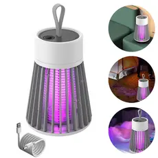 Abajur Armadilha Mata Mosquito Elétrico Portátil Com Cabo USB Sistema de Choque Elétrico