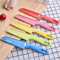 Faca Afiada de Legumes e Frutas Colorida Lâmina Aço Inox  Com Bainha 1 Unidade