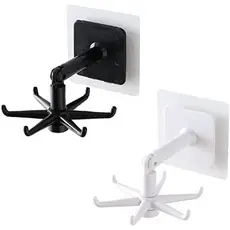 Gancho Rotativo Porta Talheres Utensílios Suporte Parede Armário Cozinha Organizador Giratório Multiuso