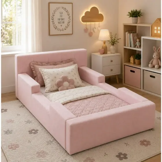 Cama Montessoriana com Laterais em Velcro Fácil Acesso e Mais Proteção Criança Infantil Juvenil